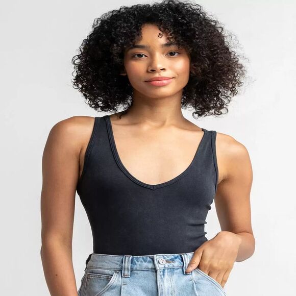 Free People Cotton Washed Seamless Bodysuit XS/S - Picture 2 of 3